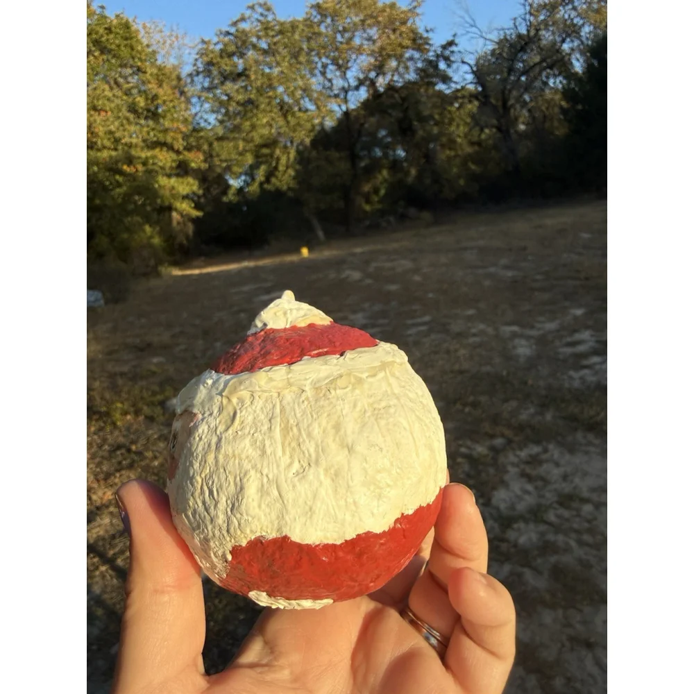 Hand Painted Paper Mache Santa Claus Head Christmas Ornament 3”